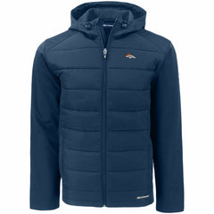 NFL Denver Broncos Cutter & Buck Evoke PrimaLoft Hybrid Eco Softshell Recycled Full-Zip Hooded Jacket