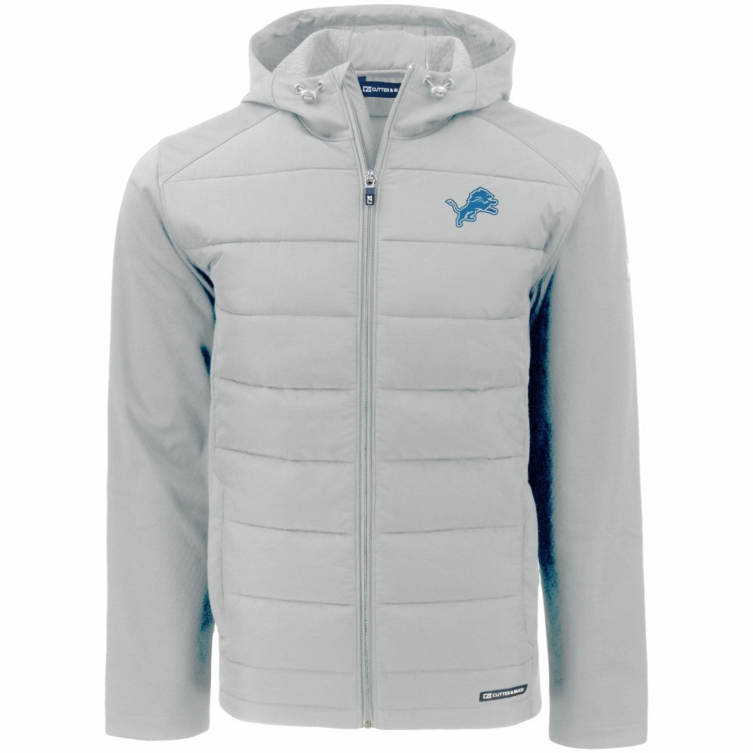 NFL Detroit Lions Cutter & Buck Evoke PrimaLoft Hybrid Eco Softshell Recycled Full-Zip Hooded Jacket