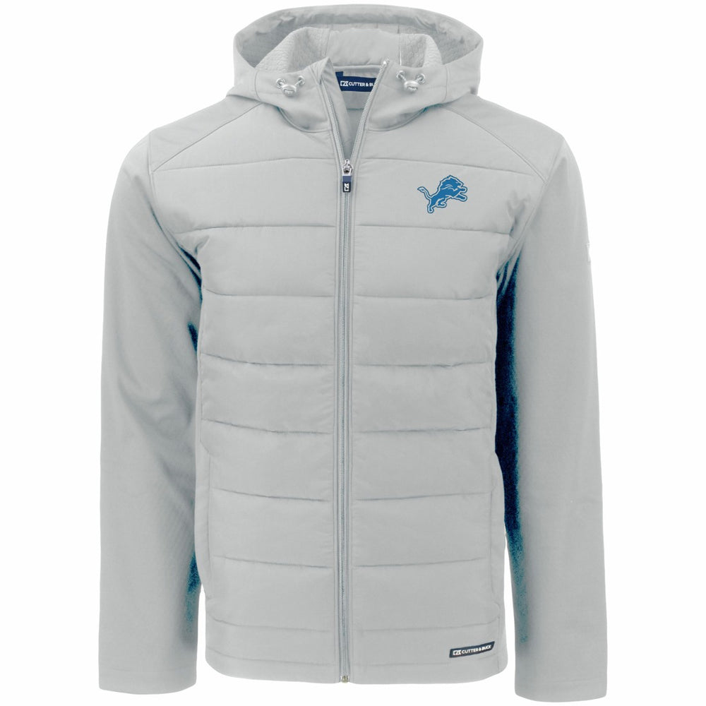 NFL Detroit Lions Cutter & Buck Evoke PrimaLoft Hybrid Eco Softshell Recycled Full-Zip Hooded Jacket