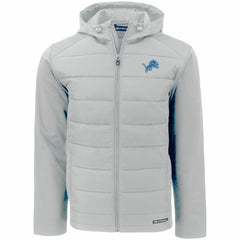 NFL Detroit Lions Cutter & Buck Evoke PrimaLoft Hybrid Eco Softshell Recycled Full-Zip Hooded Jacket