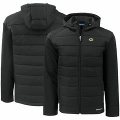 NFL Green Bay Packers Cutter & Buck Evoke PrimaLoft Hybrid Eco Softshell Recycled Full-Zip Hooded Jacket