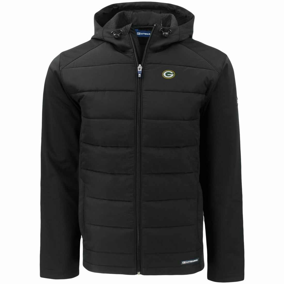NFL Green Bay Packers Cutter & Buck Evoke PrimaLoft Hybrid Eco Softshell Recycled Full-Zip Hooded Jacket