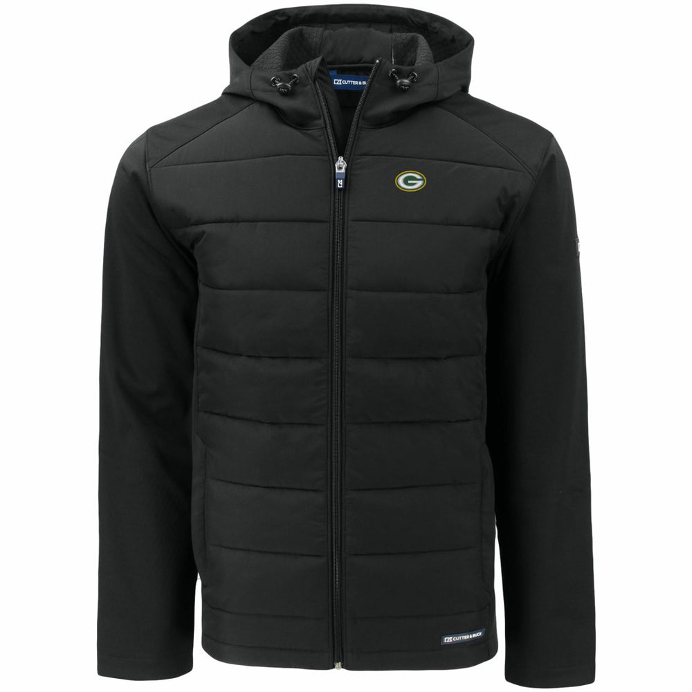 NFL Green Bay Packers Cutter & Buck Evoke PrimaLoft Hybrid Eco Softshell Recycled Full-Zip Hooded Jacket