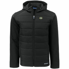 NFL Green Bay Packers Cutter & Buck Evoke PrimaLoft Hybrid Eco Softshell Recycled Full-Zip Hooded Jacket