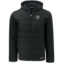 NFL Las Vegas Raiders Cutter & Buck Evoke PrimaLoft Hybrid Eco Softshell Recycled Full-Zip Hooded Jacket