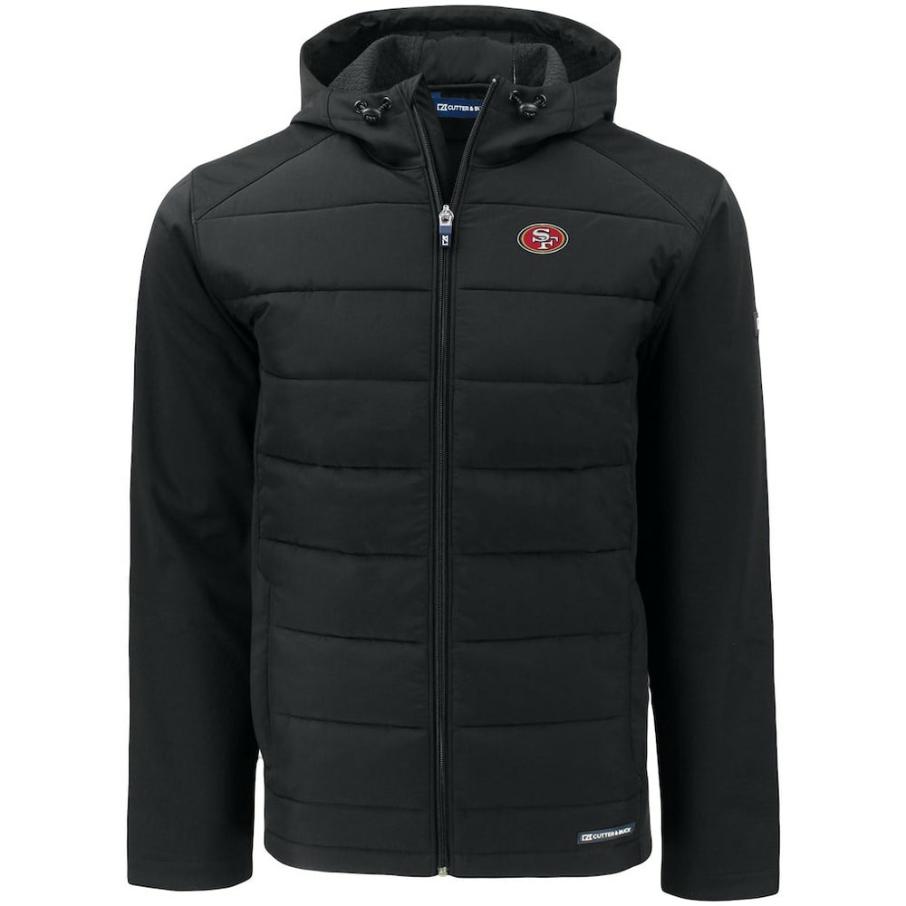 NFL San Francisco 49ers Cutter & Buck Evoke PrimaLoft Hybrid Eco Softshell Recycled Full-Zip Hooded Jacket