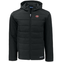 NFL San Francisco 49ers Cutter & Buck Evoke PrimaLoft Hybrid Eco Softshell Recycled Full-Zip Hooded Jacket