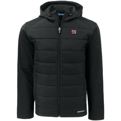 NFL New York Giants Cutter & Buck Evoke PrimaLoft Hybrid Eco Softshell Recycled Full-Zip Hooded Jacket