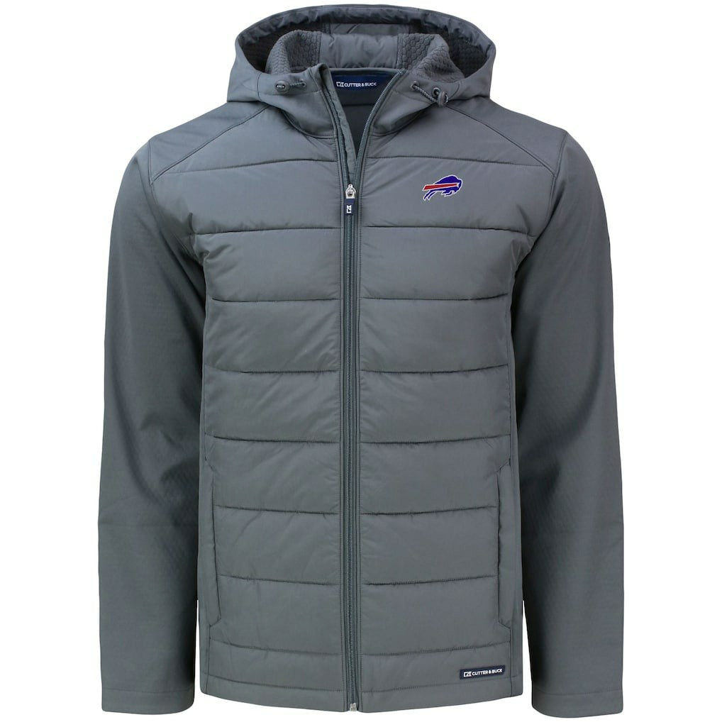NFL Buffalo Bills Cutter & Buck Evoke PrimaLoft Hybrid Eco Softshell Recycled Full-Zip Hooded Jacket