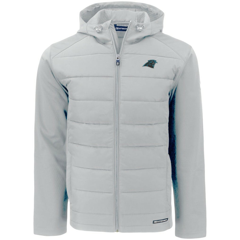 NFL Carolina Panthers Cutter & Buck Evoke PrimaLoft Hybrid Eco Softshell Recycled Full-Zip Hooded Jacket