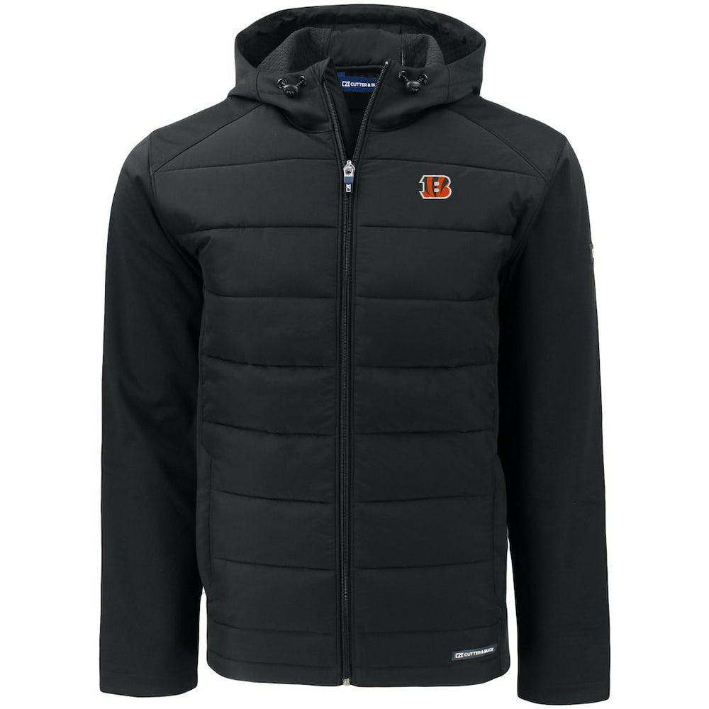 NFL Cincinnati Bengals Cutter & Buck Evoke PrimaLoft Hybrid Eco Softshell Recycled Full-Zip Hooded Jacket