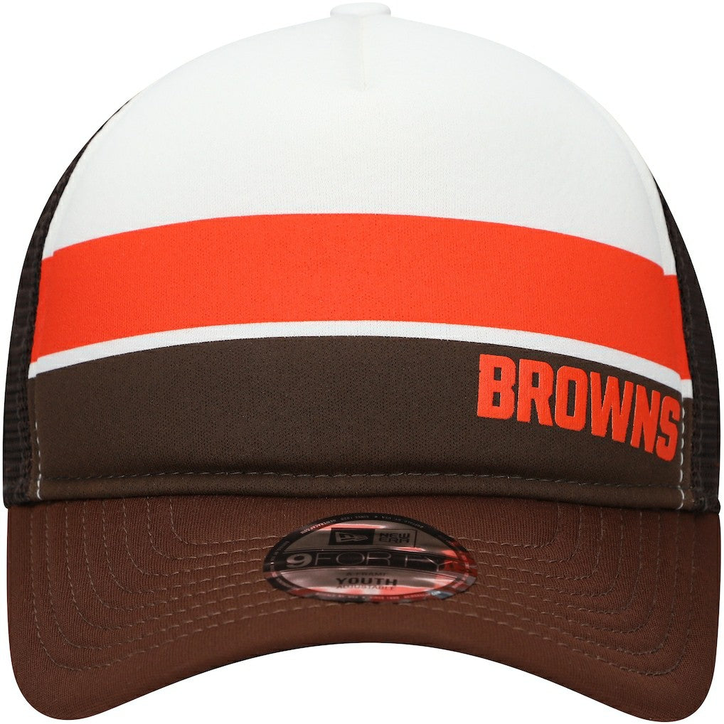 NFL Cleveland Browns Youth Sport Night Color Block 9FORTY A-Frame Trucker Adjustable Hat