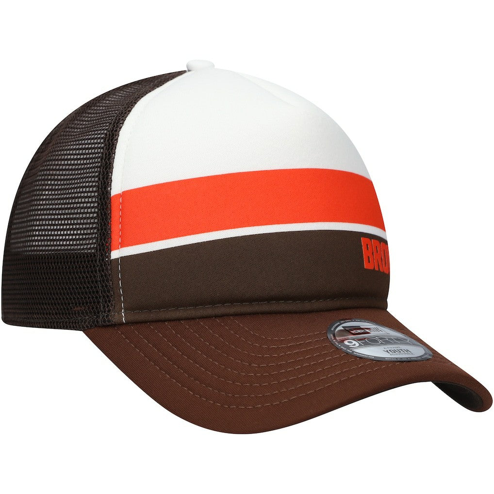 NFL Cleveland Browns Youth Sport Night Color Block 9FORTY A-Frame Trucker Adjustable Hat