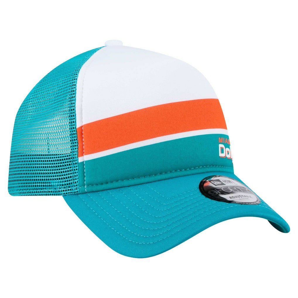NFL Miami Dolphins Youth Sport Night Color Block 9FORTY A-Frame Trucker Adjustable Hat