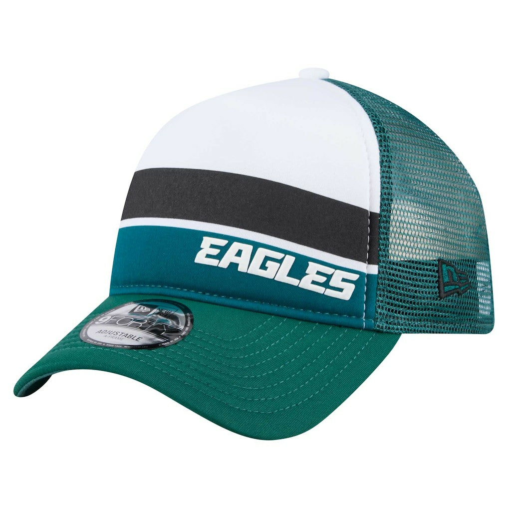 NFL Philadelphia Eagles Youth Sport Night Color Block 9FORTY A-Frame Trucker Adjustable Hat