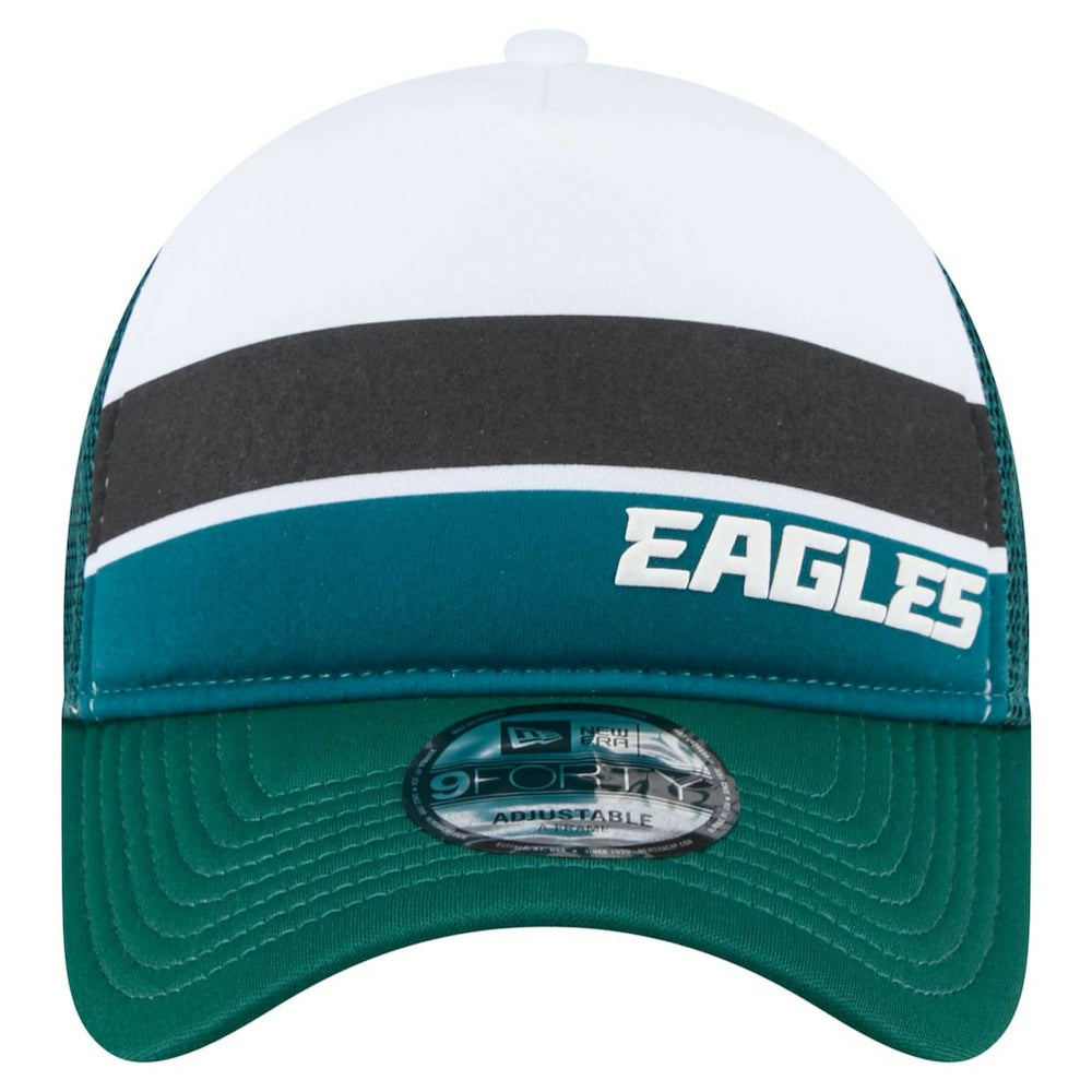 NFL Philadelphia Eagles Youth Sport Night Color Block 9FORTY A-Frame Trucker Adjustable Hat