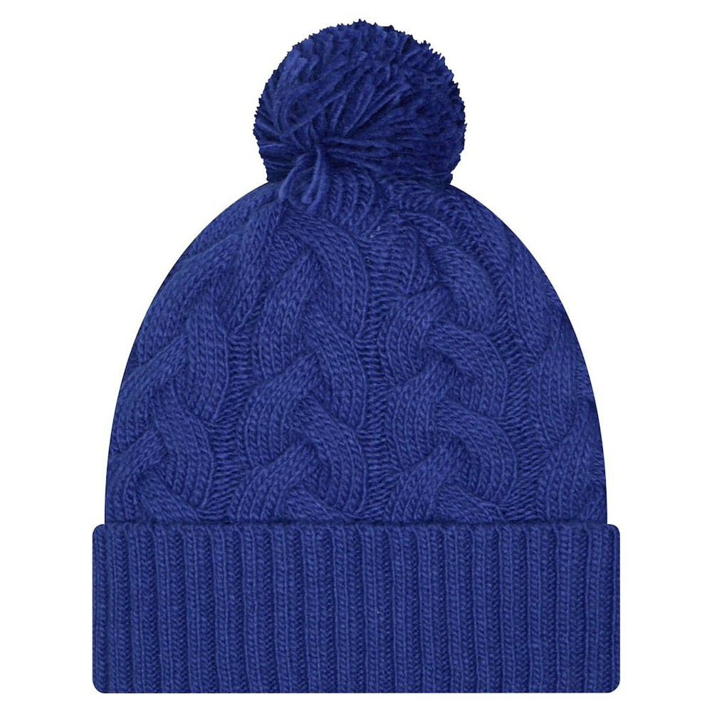 NFL New York Giants Girls Youth Cabled Cuffed Knit Hat with Pom