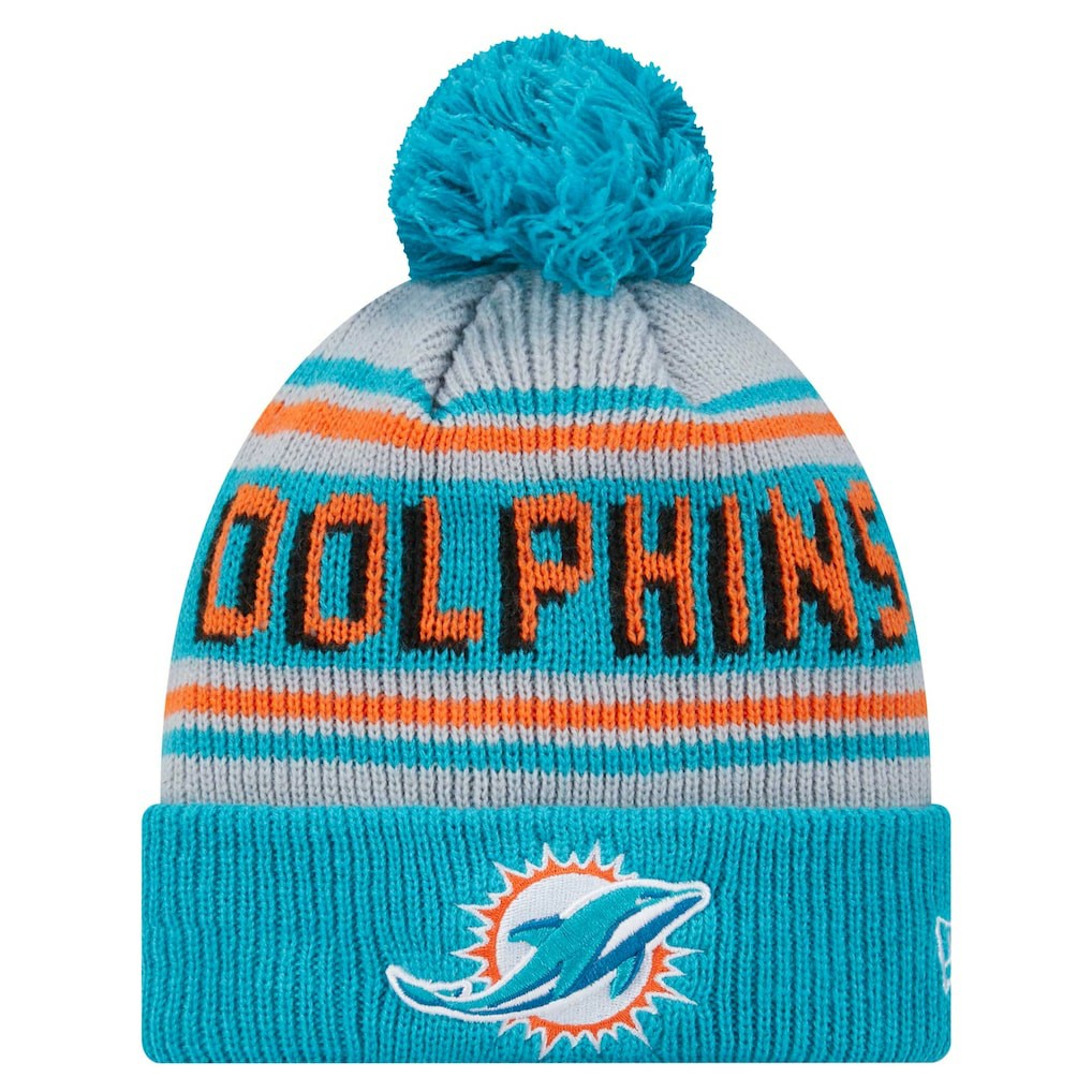 NFL Miami Dolphins Youth Main Cuffed Knit Hat with Pom