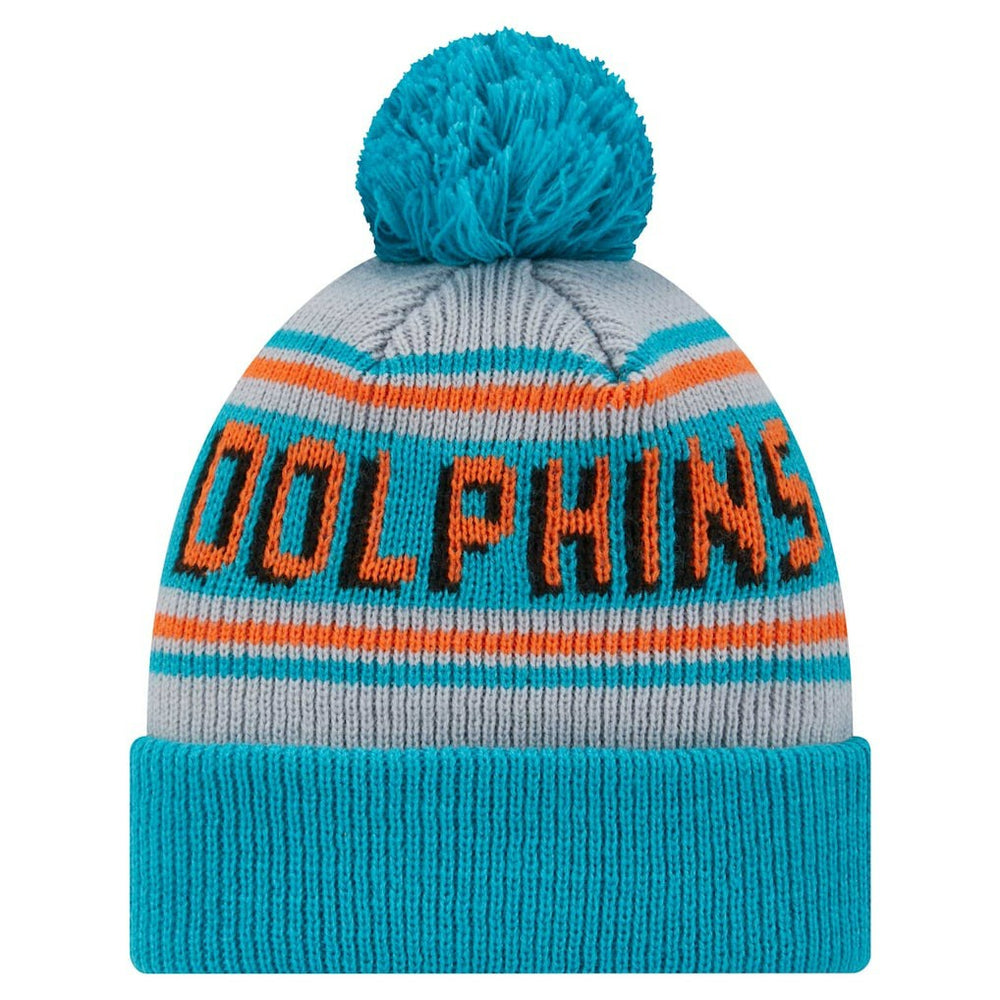 NFL Miami Dolphins Youth Main Cuffed Knit Hat with Pom