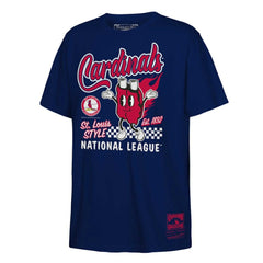 St. Louis Cardinals Youth Cooperstown Collection Food Concessions T-Shirt - Navy | Mitchell & Ness