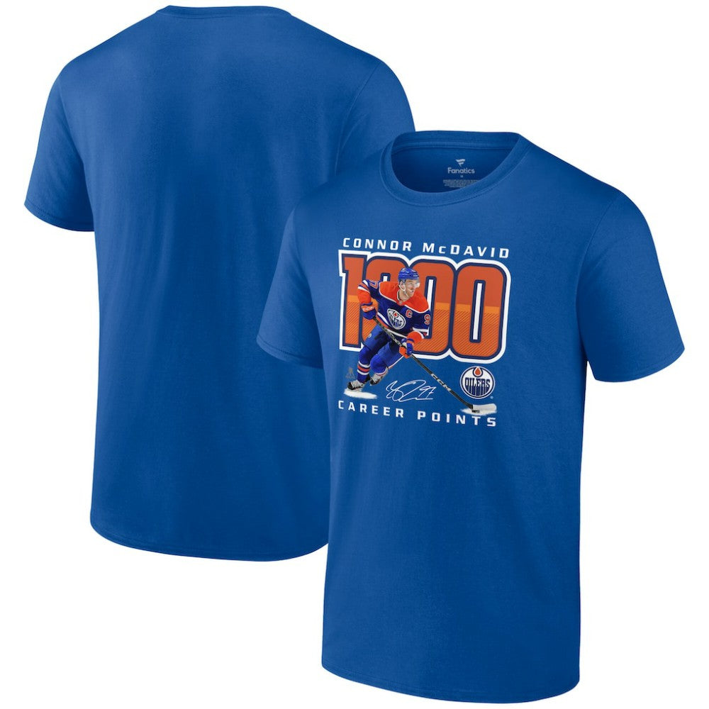 Connor McDavid Edmonton Oilers 1,000 Career Points T-Shirt