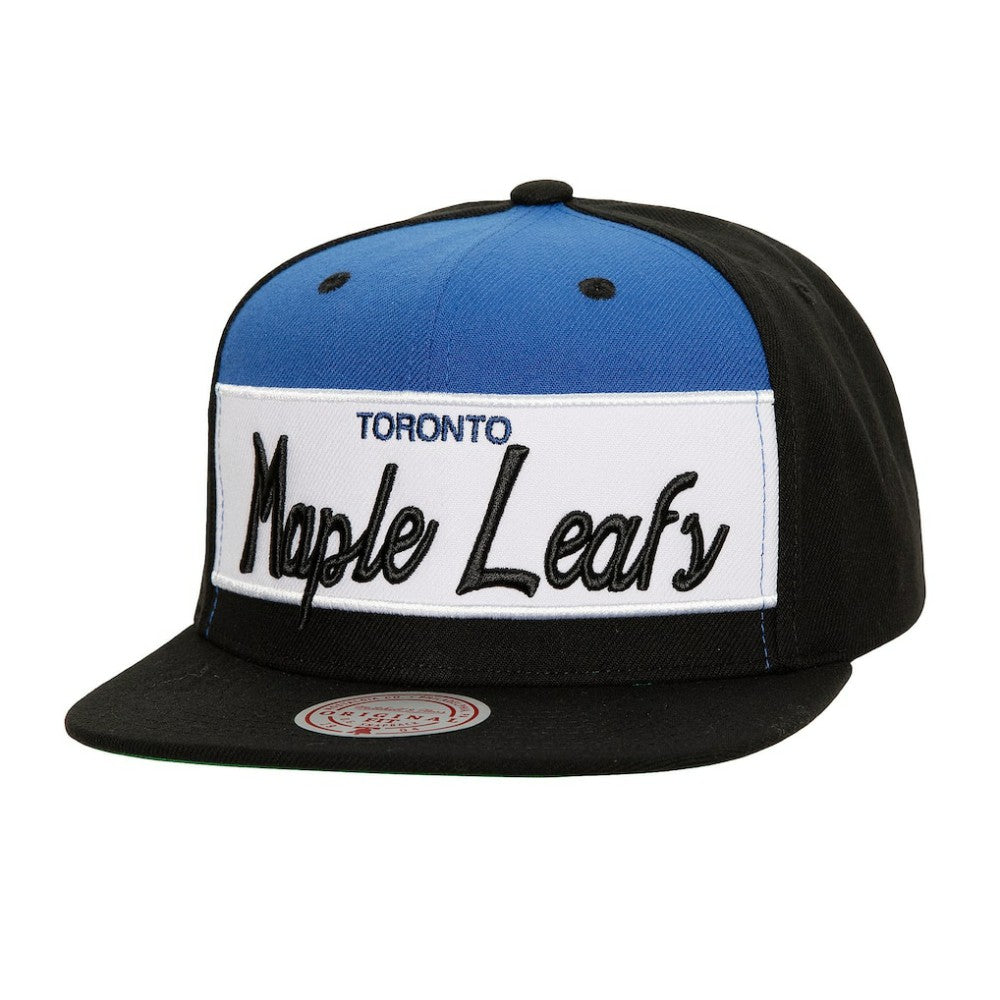 Toronto Maple Leafs Mitchell & Ness Retro Script Colorblock Snapback Hat