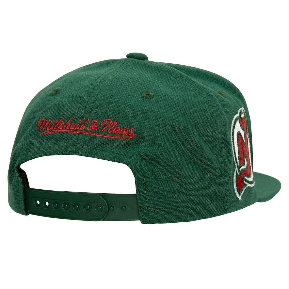 New Jersey Devils Mitchell & Ness Retro Script Colorblock Snapback Hat