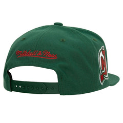 New Jersey Devils Mitchell & Ness Retro Script Colorblock Snapback Hat