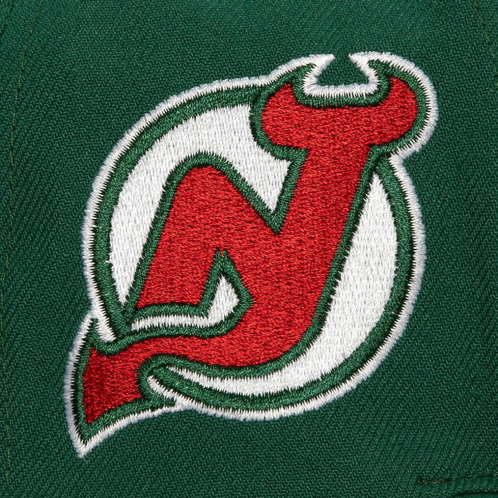 New Jersey Devils Mitchell & Ness Retro Script Colorblock Snapback Hat