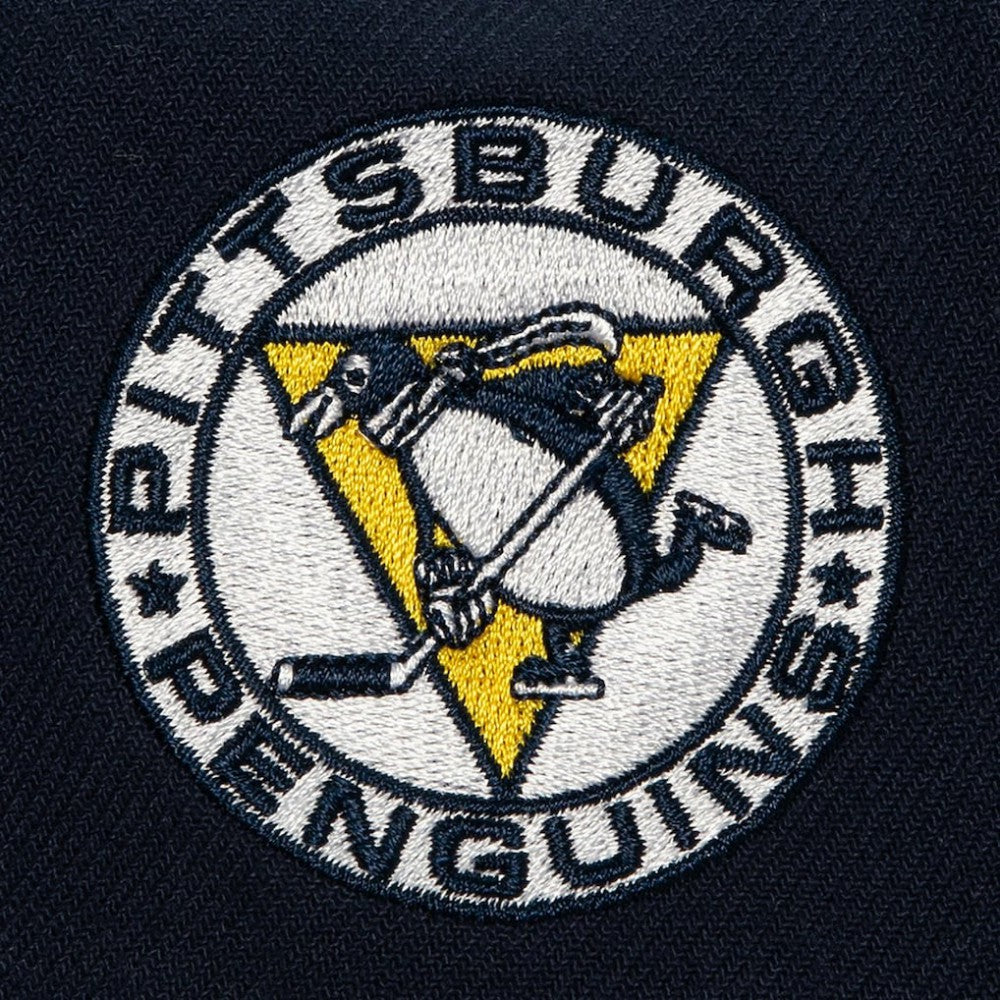 Pittsburgh Penguins Mitchell & Ness Retro Script Colorblock Snapback Hat