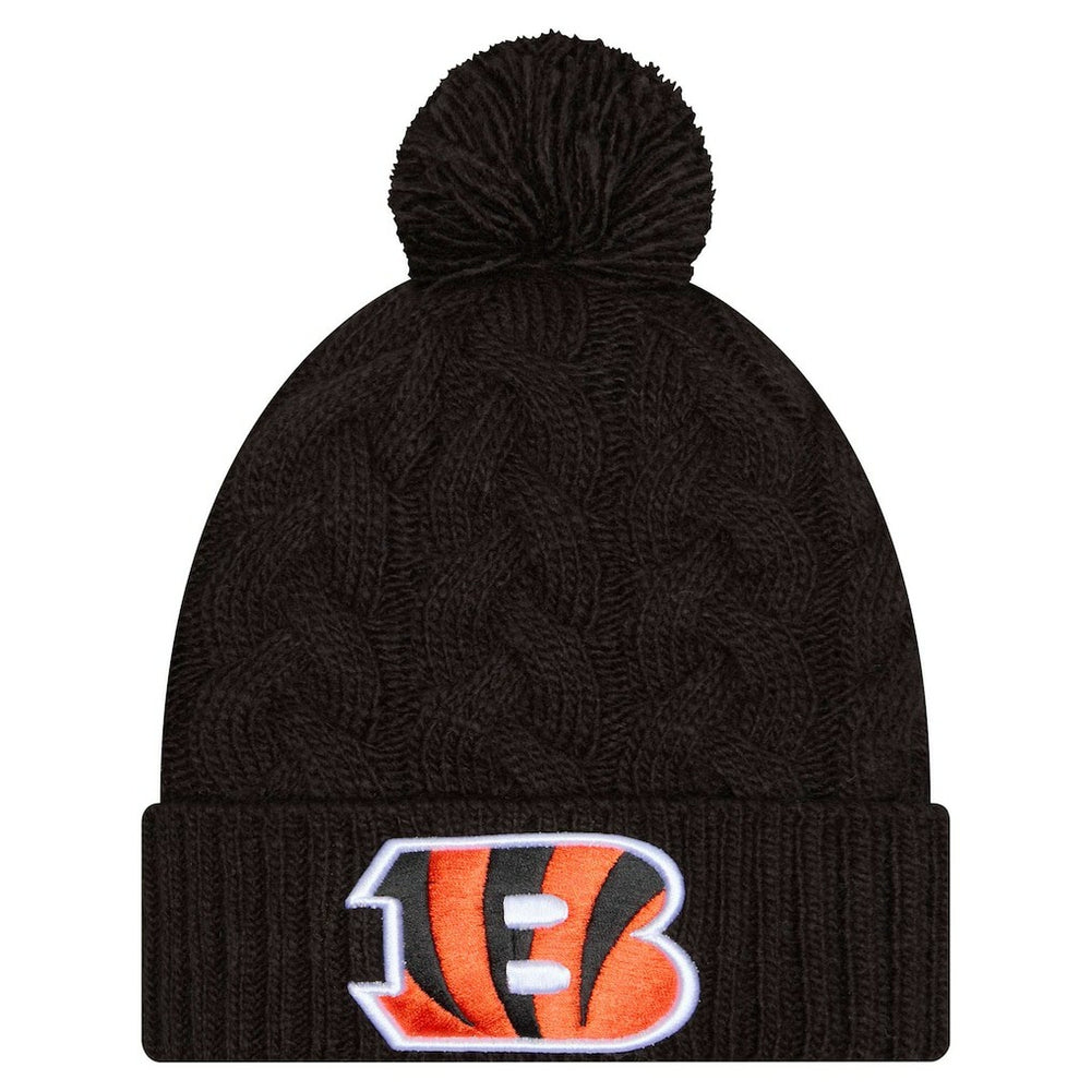 NFL Cincinnati Bengals Women's Cable Cuffed Knit Hat with Pom