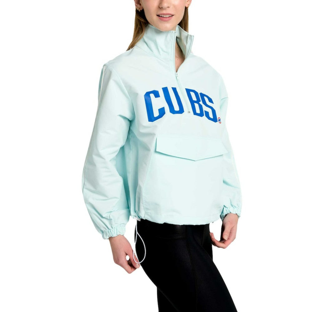 Chicago Cubs Lusso Women's Parker Half-Zip Jacket - Light Blue