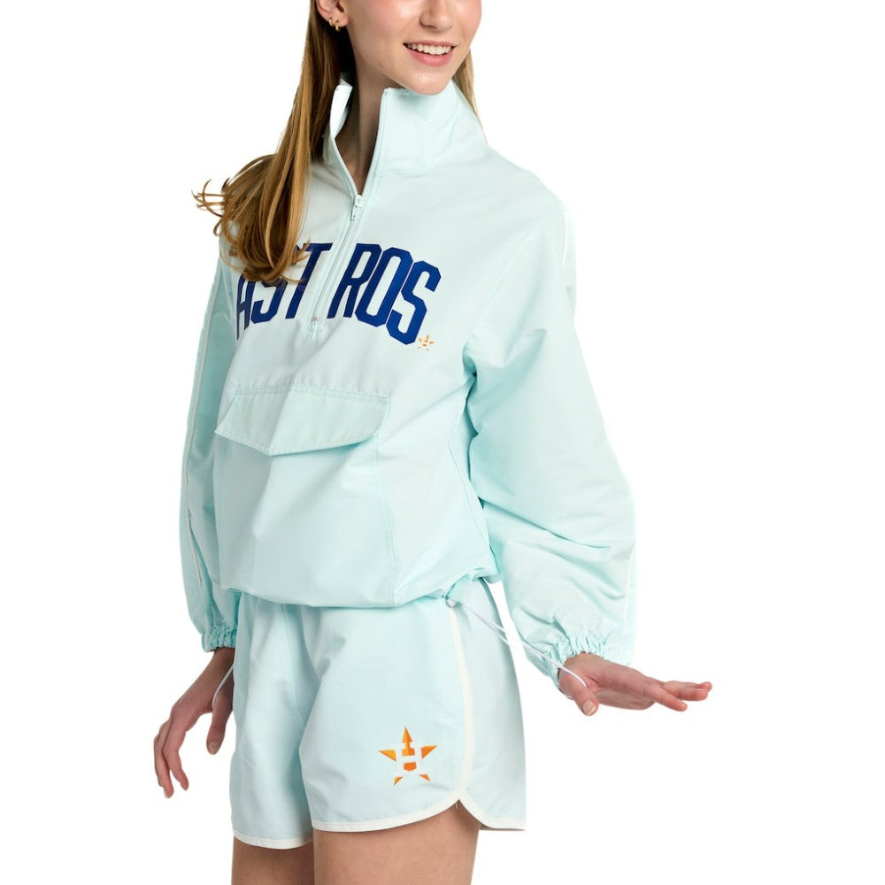 Houston Astros Lusso Women's Parker Half-Zip Jacket - Light Blue