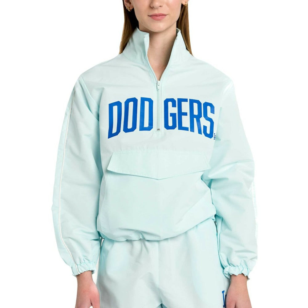 Los Angeles Dodgers Lusso Women's Parker Half-Zip Jacket - Light Blue