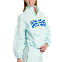 Los Angeles Dodgers Lusso Women's Parker Half-Zip Jacket - Light Blue