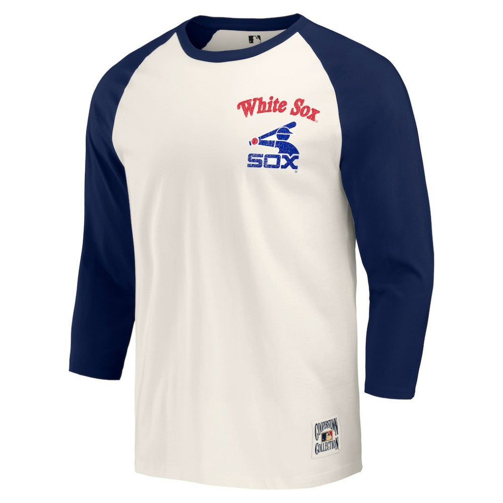 Chicago White Sox Darius Rucker Collection Cooperstown Collection Raglan 3/4-Sleeve T-Shirt - Navy/White