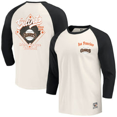 San Francisco Giants Darius Rucker Collection Cooperstown Collection Raglan 3/4-Sleeve T-Shirt - Black/White