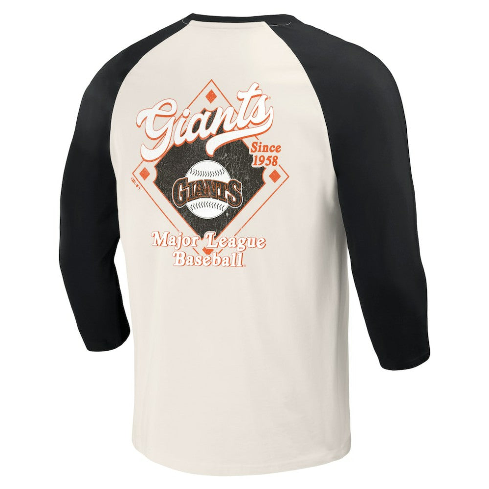 San Francisco Giants Darius Rucker Collection Cooperstown Collection Raglan 3/4-Sleeve T-Shirt - Black/White