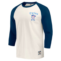Minnesota Twins Darius Rucker Collection Cooperstown Collection Raglan 3/4-Sleeve T-Shirt - Navy/White