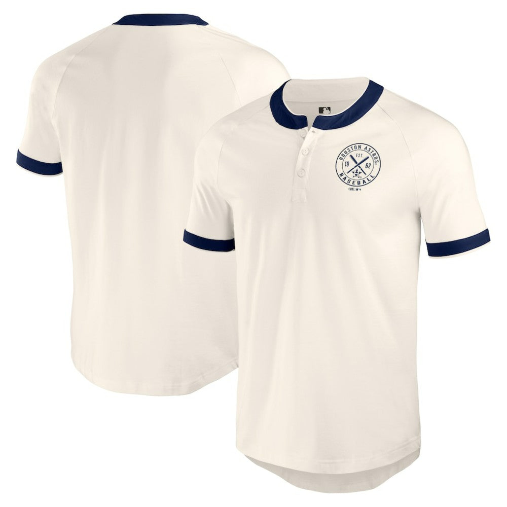 Houston Astros Darius Rucker Collection Henley Raglan T-Shirt - White