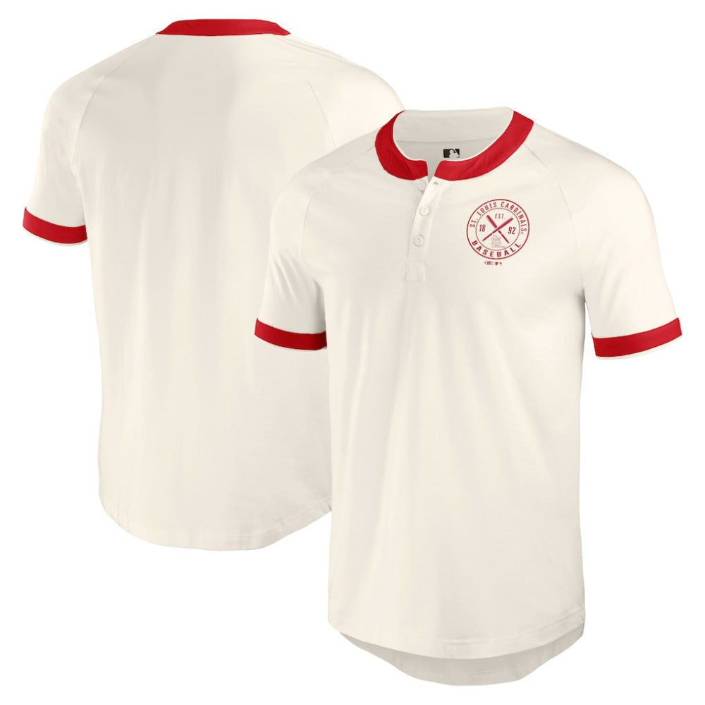 St. Louis Cardinals Darius Rucker Collection Henley Raglan T-Shirt - White