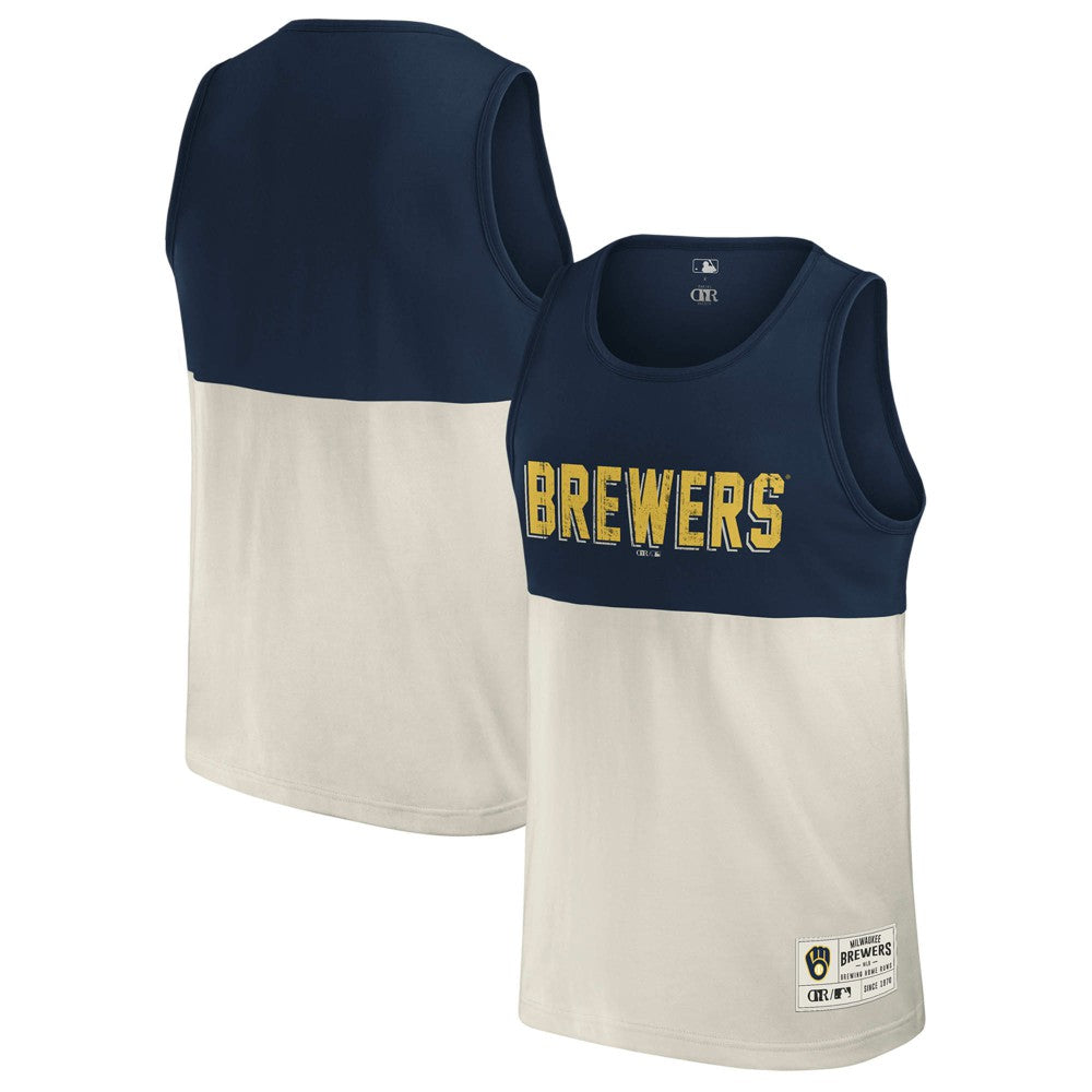 Milwaukee Brewers Darius Rucker Collection Colorblock Tank Top - Navy
