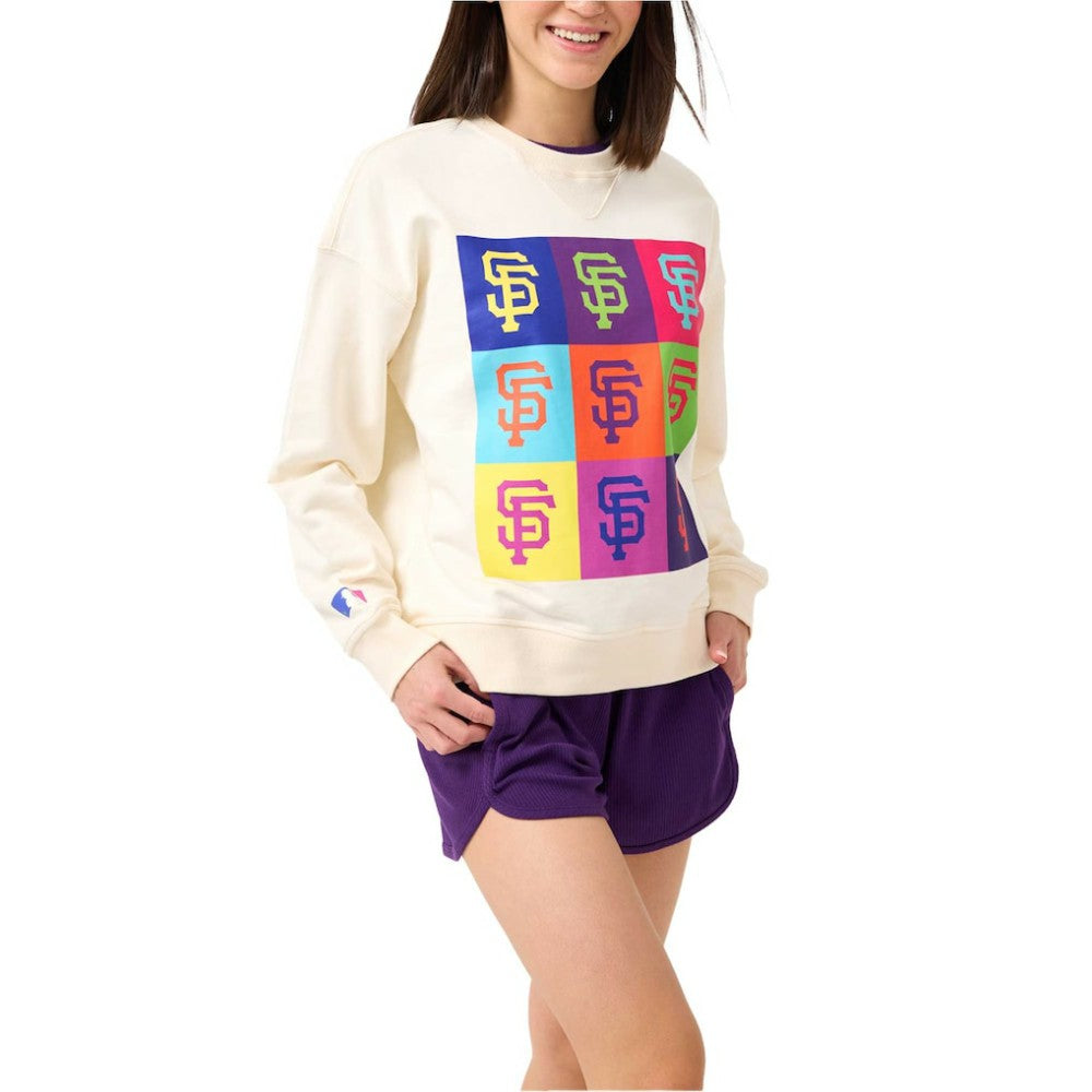San Francisco Giants Terez Women's Classic Oversized Pullover Sweatshirt - Cream