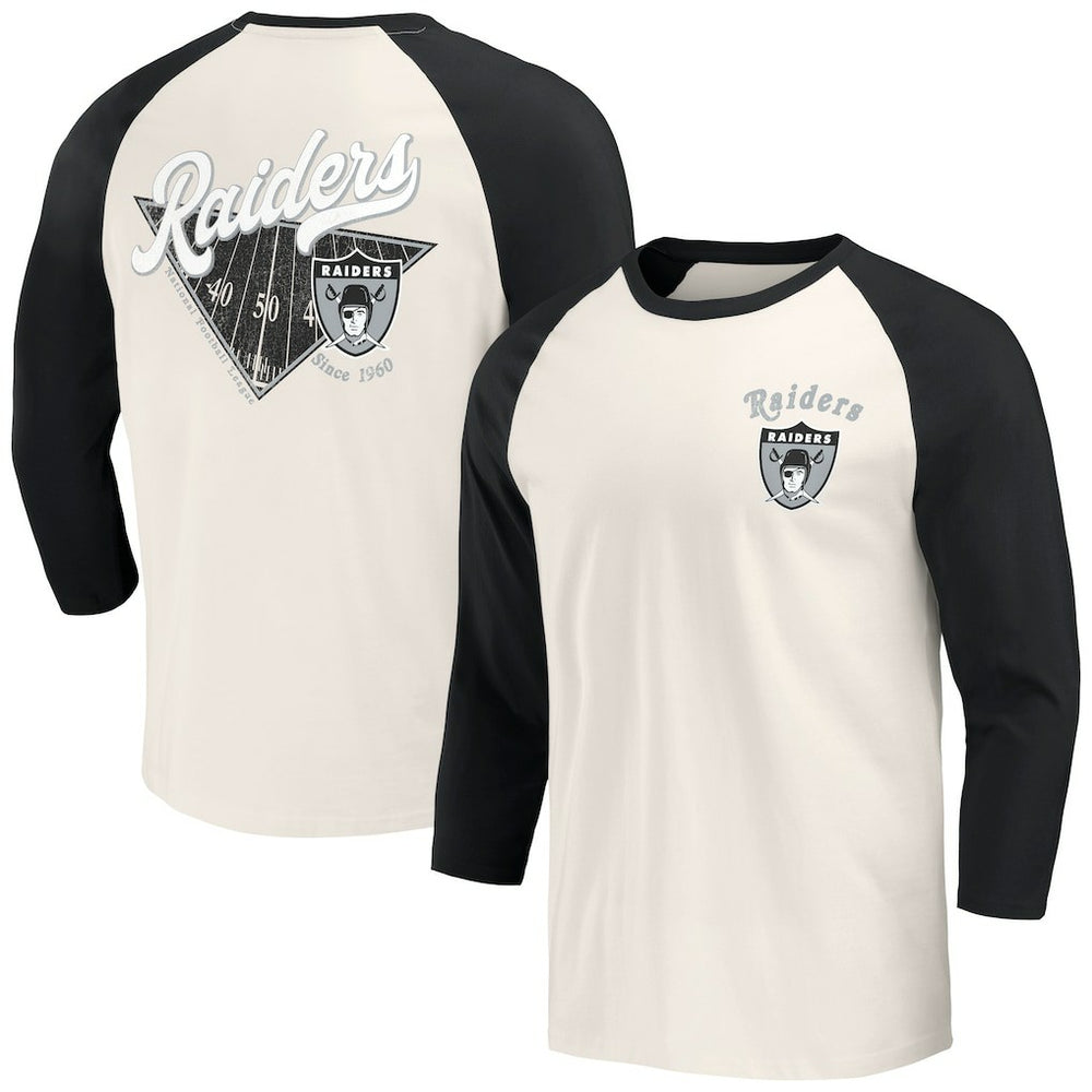 NFL Las Vegas Raiders Darius Rucker Collection Raglan 3/4 Sleeve T-Shirt
