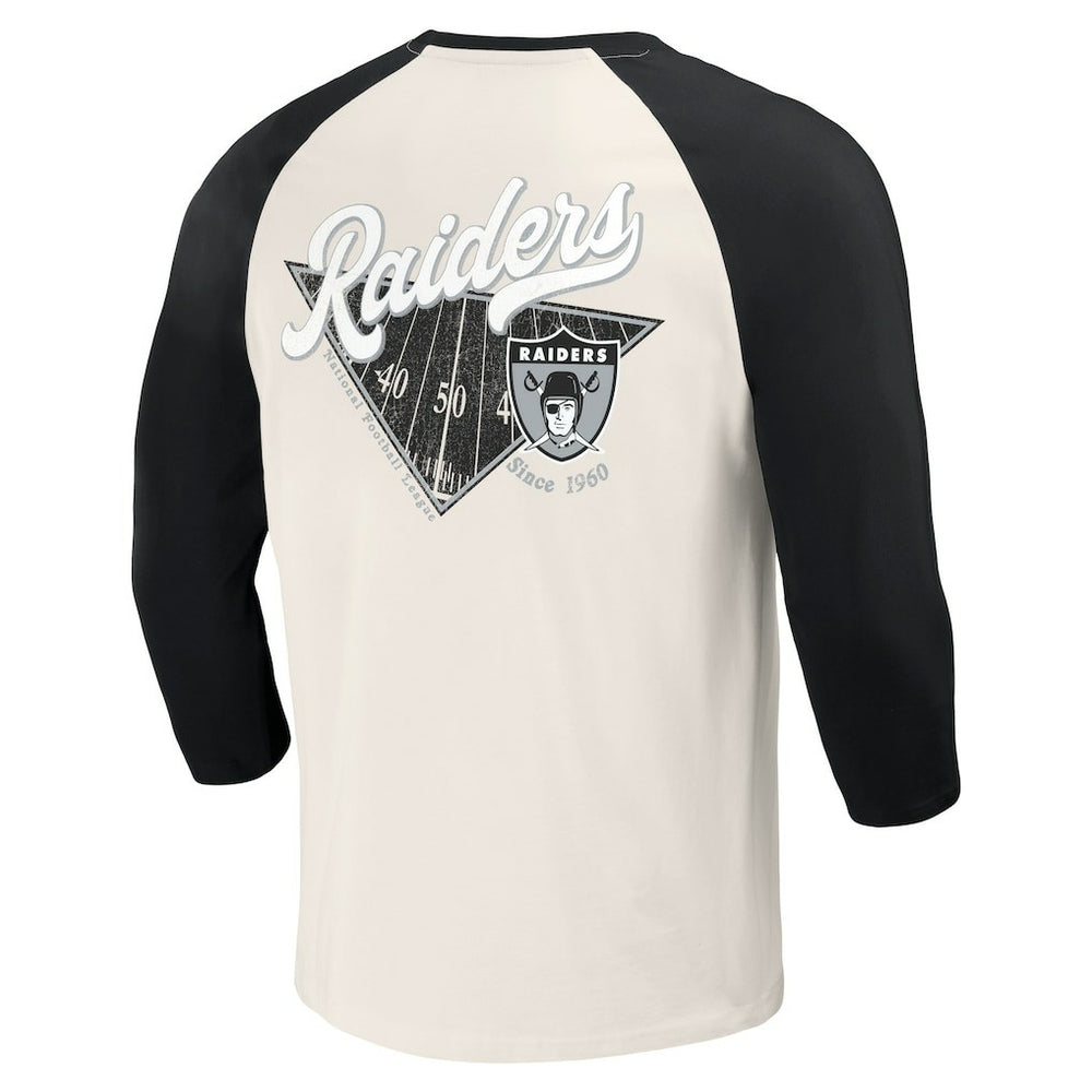 NFL Las Vegas Raiders Darius Rucker Collection Raglan 3/4 Sleeve T-Shirt