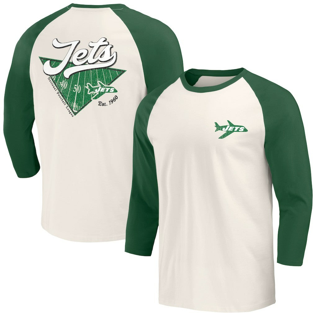 NFL New York Jets Darius Rucker Collection Raglan 3/4 Sleeve T-Shirt