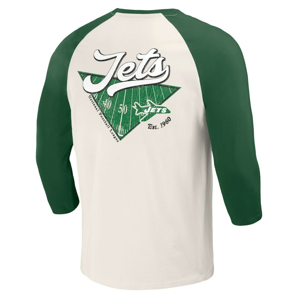 NFL New York Jets Darius Rucker Collection Raglan 3/4 Sleeve T-Shirt
