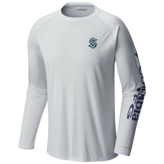 Seattle Kraken Columbia Terminal Tackle Omni-Shade Raglan Long Sleeve T-Shirt