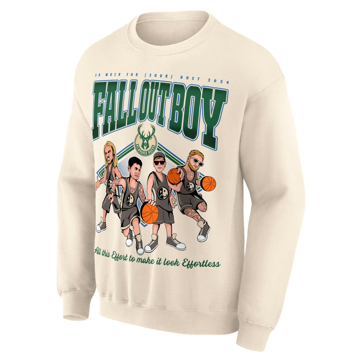 Fall Out Boy x Milwaukee Bucks Unisex So Much For (2our) Dust Pullover Sweatshirt - Cream for sale