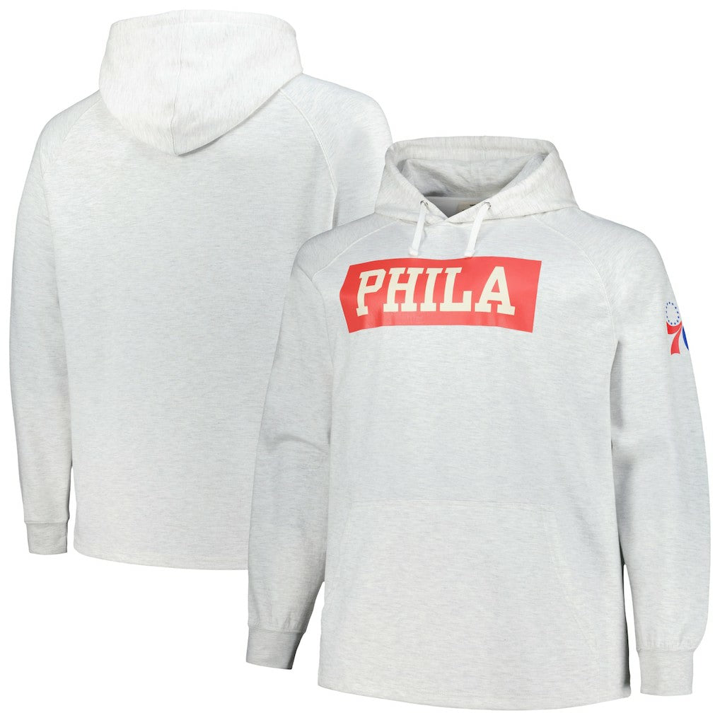 Philadelphia 76ers Big & Tall Raglan Tri-Blend Pullover Hoodie - Ash | Fanatics outlet